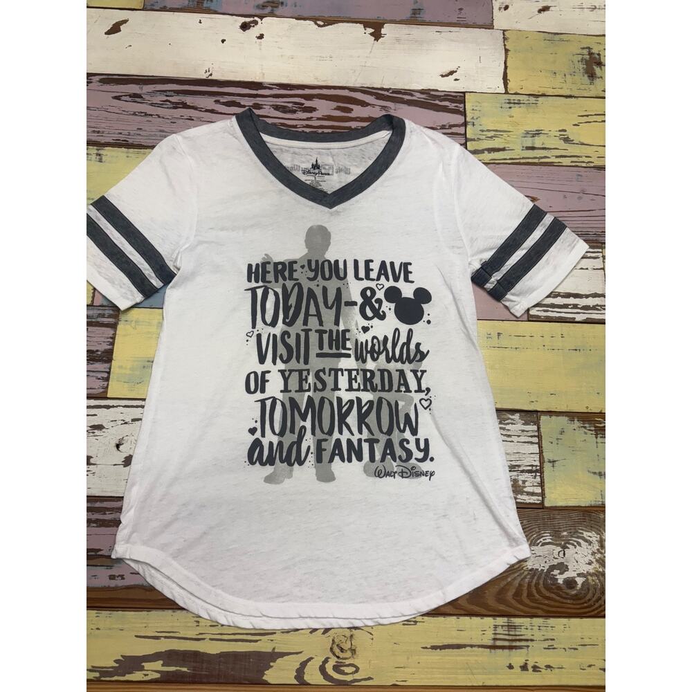 Disney Shirt Women Small White World Here You Leave Today Disney Parks